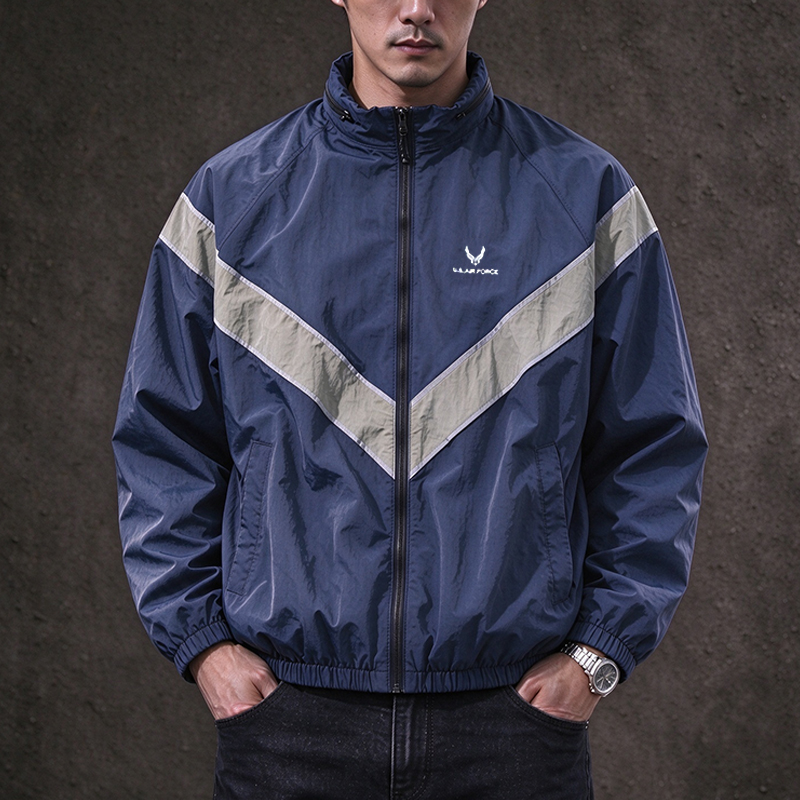 Vintage Windbreaker Nylon - Veste coupe-vent militaire vintage pour hommes,