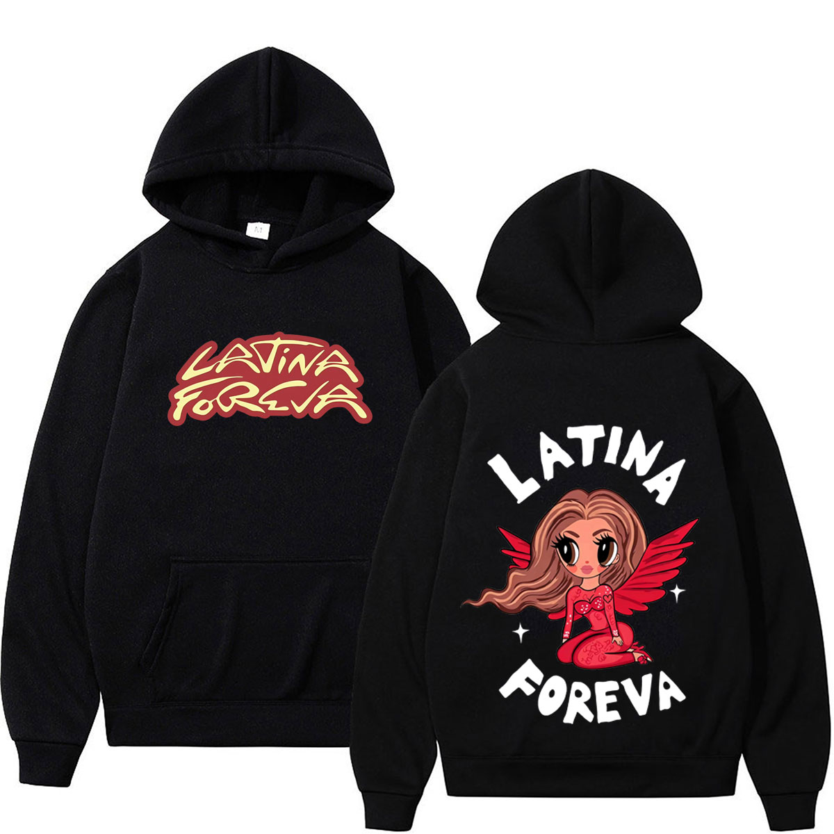 Vintage Fashion La - Sweat à capuche imprimé vintage La