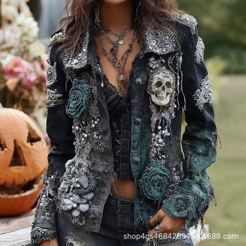 Veste gothique punk brodée de  - Vintage Fashion Stores avis et prix